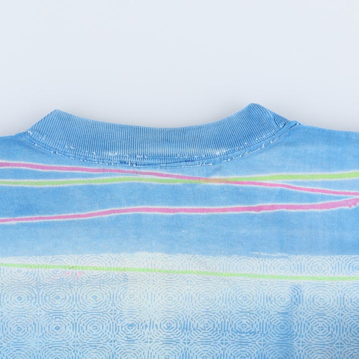 90'S PRO SPIRIT Tie-Dye Pattern Print T-Shirt, Men's XL (approx.), Vintage unclear Blue type light blue Vintage Second Hand