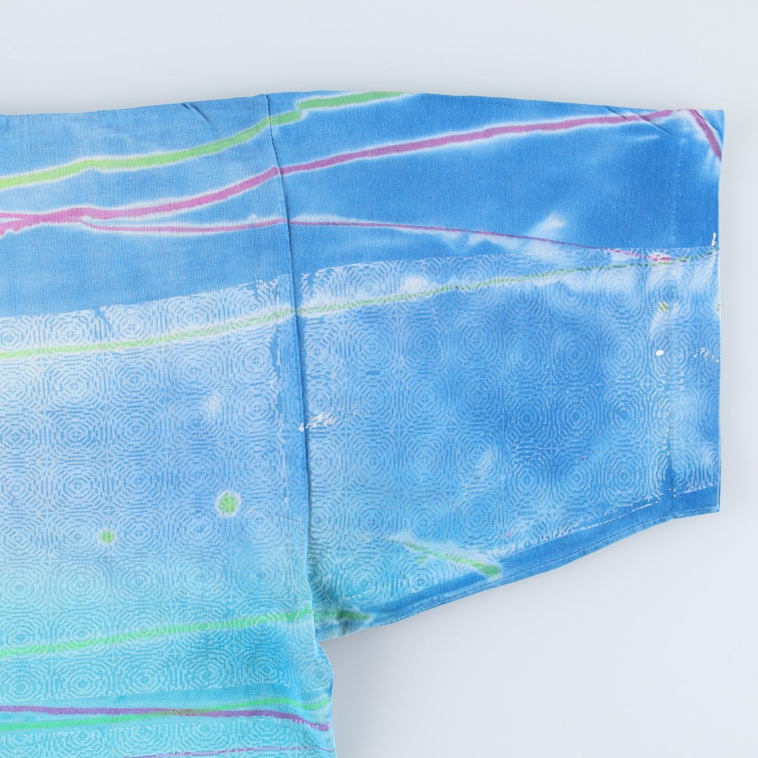 90'S PRO SPIRIT Tie-Dye Pattern Print T-Shirt, Men's XL (approx.), Vintage unclear Blue type light blue Vintage Second Hand