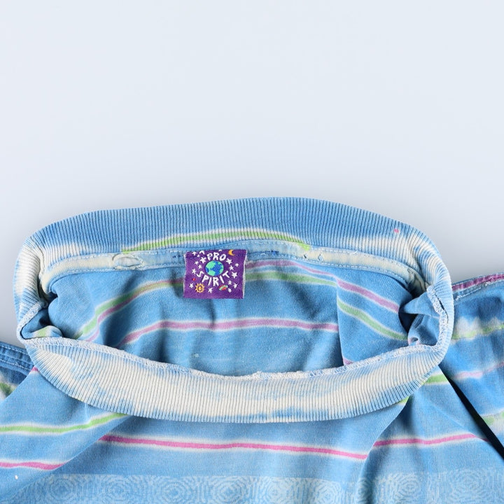 90'S PRO SPIRIT Tie-Dye Pattern Print T-Shirt, Men's XL (approx.), Vintage unclear Blue type light blue Vintage Second Hand