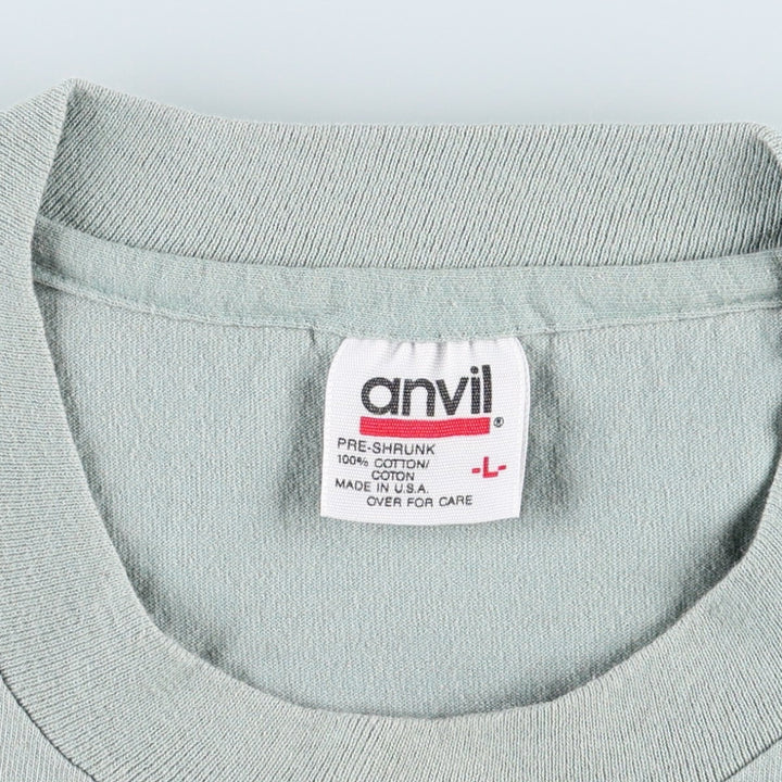 90'S Anvil Animal Pattern Print T-Shirt, Made in USA, Men's Size L (Equivalent), Vintage cotton green type yellow green Vintage Second Hand