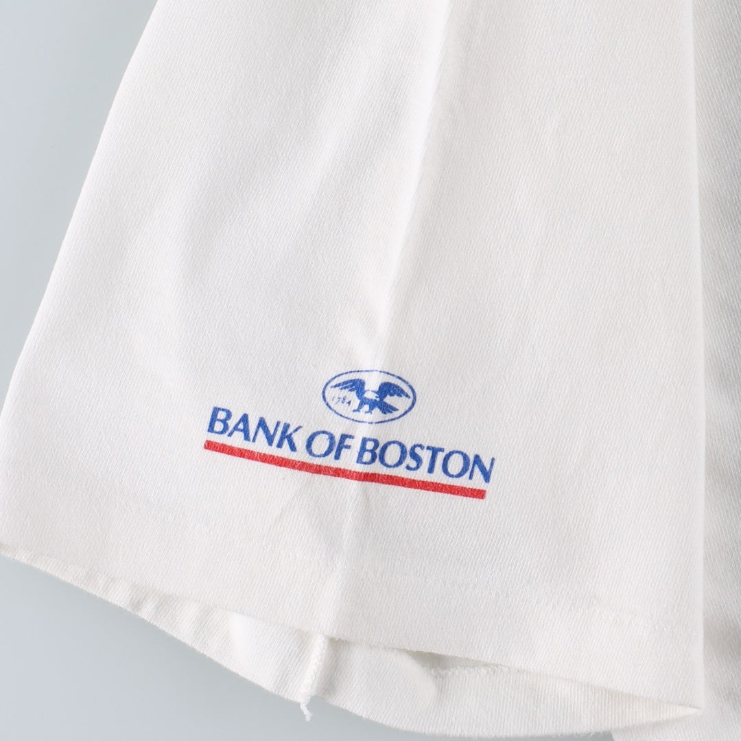 90'S Hanes BEEFY-T American flag print t-shirt, made in USA, men's size XL equivalent, vintage. cotton white type Vintage Second Hand