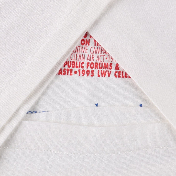 90'S Hanes BEEFY-T American flag print t-shirt, made in USA, men's size XL equivalent, vintage. cotton white type Vintage Second Hand
