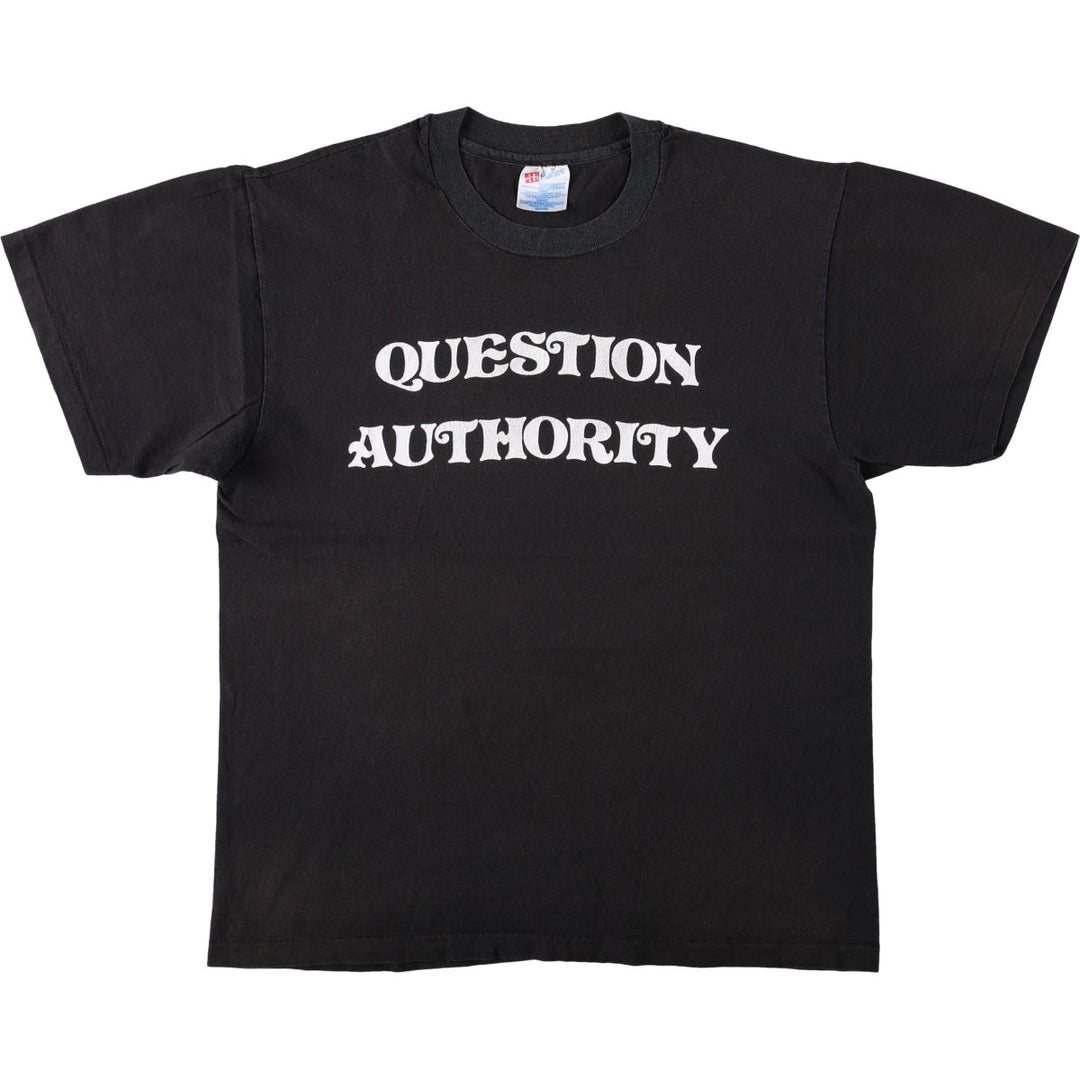 Vintage 90'S Hanes printed T-shirt, made in the USA, size L for men cotton black type Vintage Second Hand