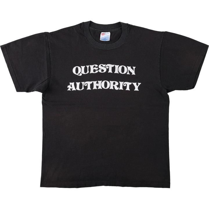 Vintage 90'S Hanes printed T-shirt, made in the USA, size L for men cotton black type Vintage Second Hand