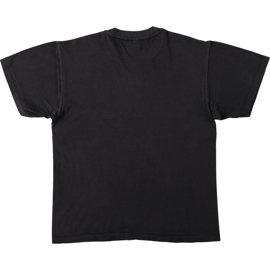 Vintage 90'S Hanes printed T-shirt, made in the USA, size L for men cotton black type Vintage Second Hand