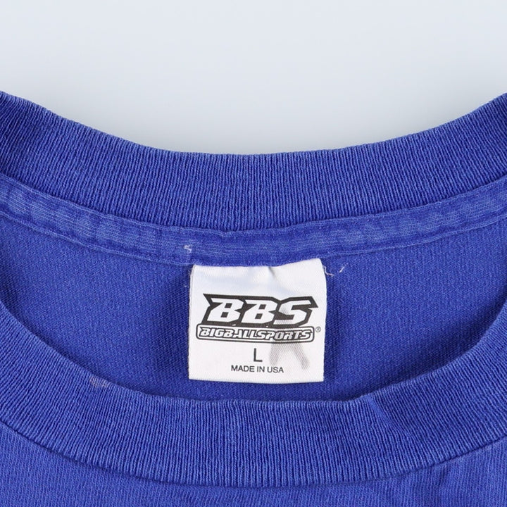 ~90'S BBS Smile Print T-Shirt, Made in USA, Men's Size L (Equivalent), Vintage cotton navy blue type Vintage Second Hand