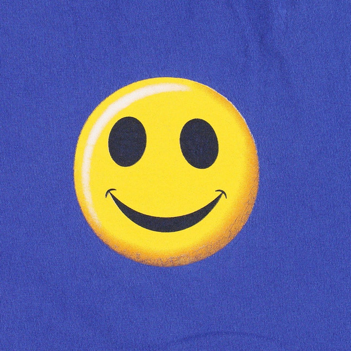 ~90'S BBS Smile Print T-Shirt, Made in USA, Men's Size L (Equivalent), Vintage cotton navy blue type Vintage Second Hand