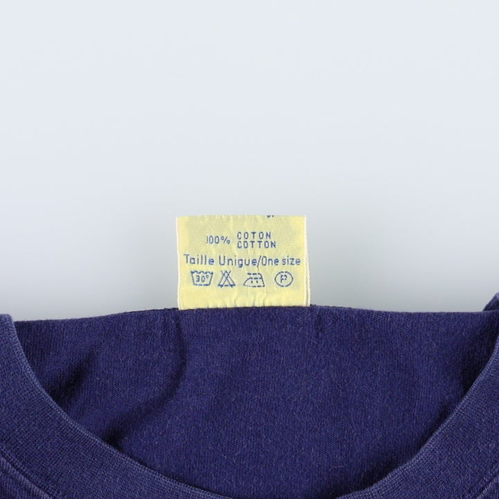 SHIN Printed T-Shirt, Men's XL (approx.) cotton navy blue type Vintage Second Hand