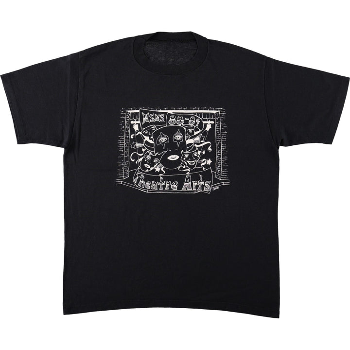 Printed T-shirt, men's size XL unclear black type Vintage Second Hand