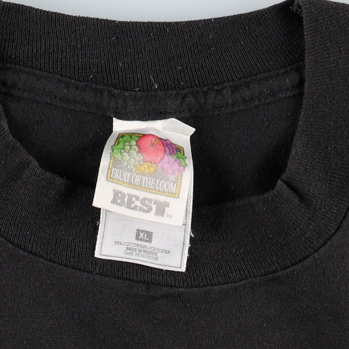 90s-era Fruit of the Loom BEST Bushido Kanji Print T-Shirt, Men's XL equivalent, Vintage cotton black type Vintage Second Hand