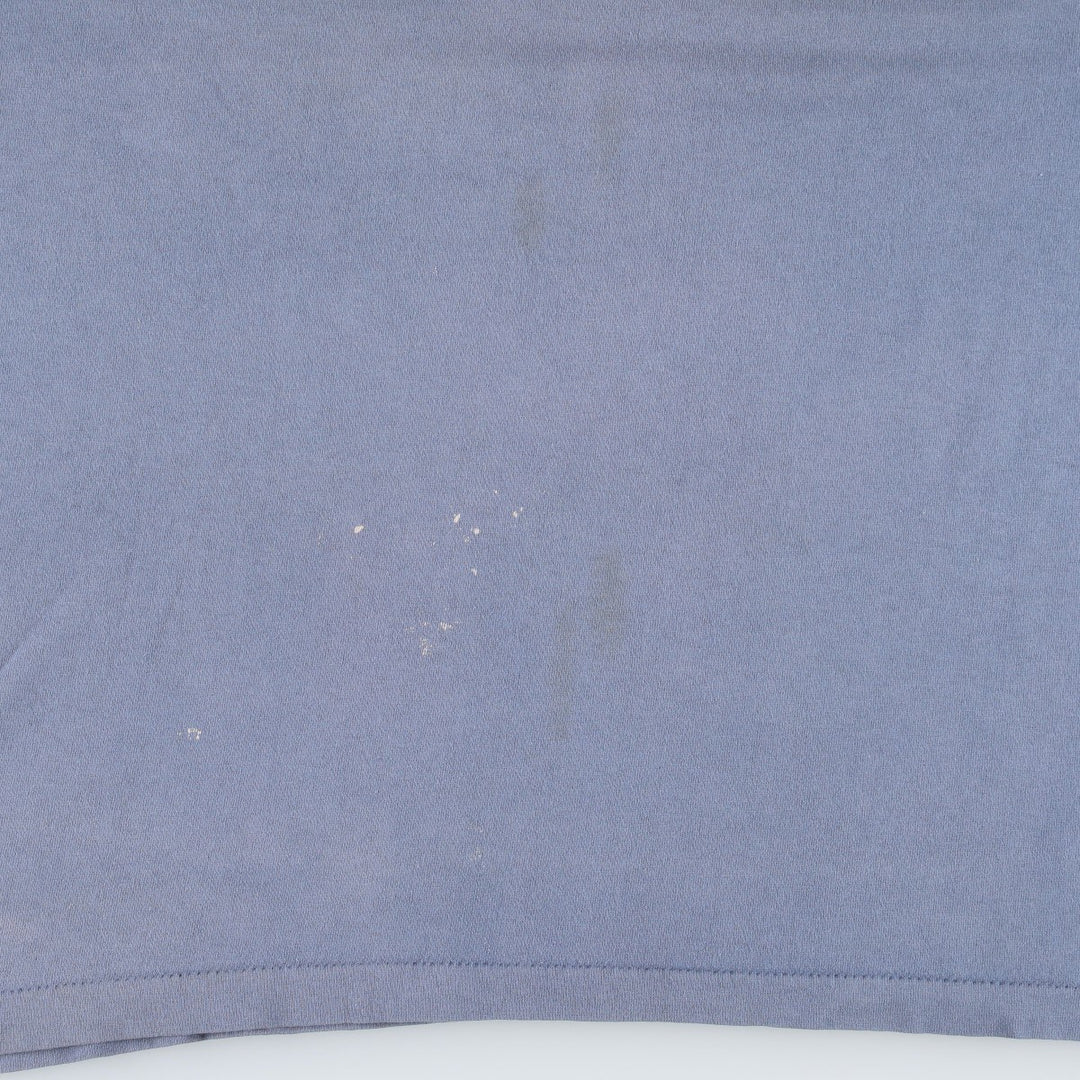 90'S SOF TEE Print T-Shirt, Made in USA, Men's XXL equivalent, Vintage cotton Blue type light blue Vintage Second Hand