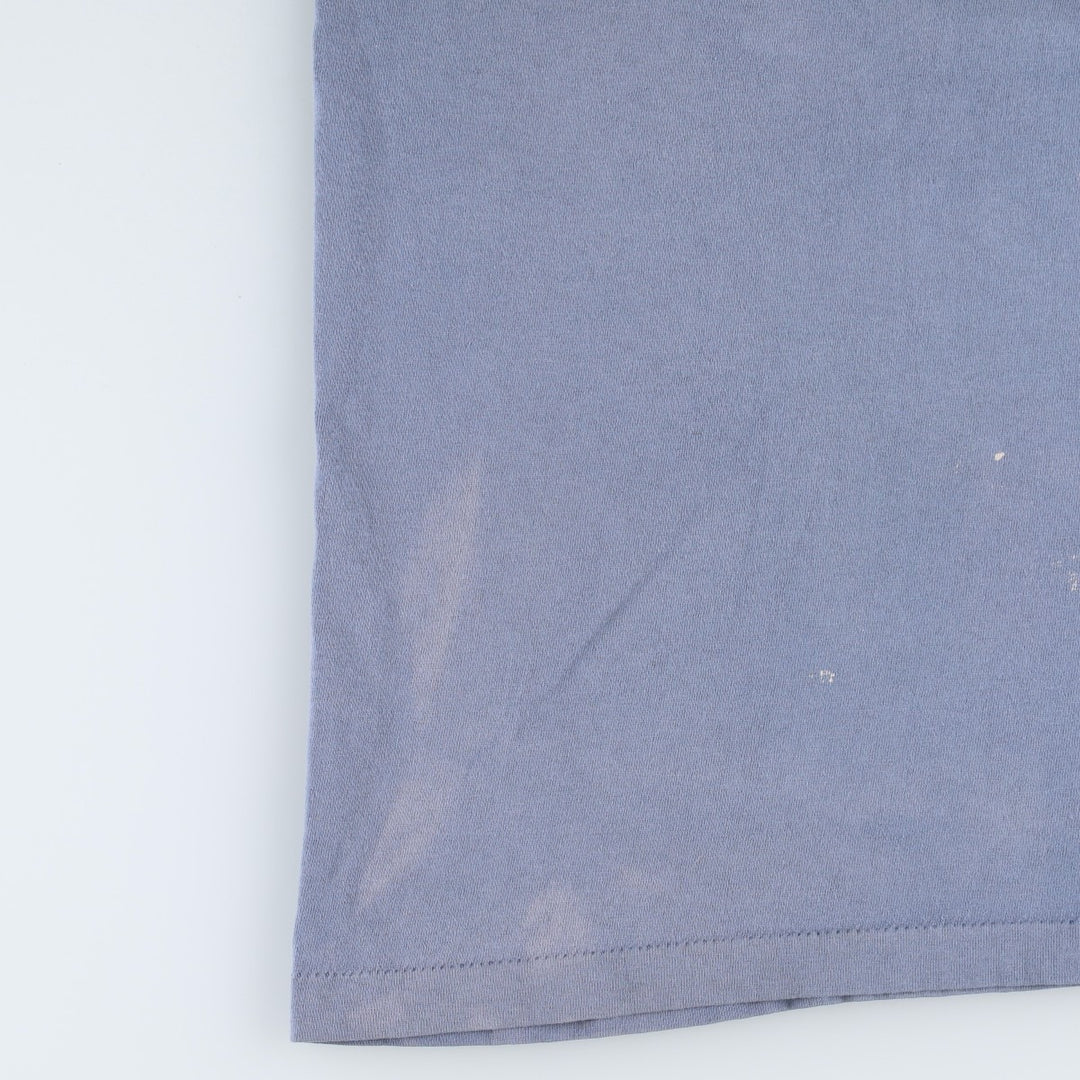 90'S SOF TEE Print T-Shirt, Made in USA, Men's XXL equivalent, Vintage cotton Blue type light blue Vintage Second Hand