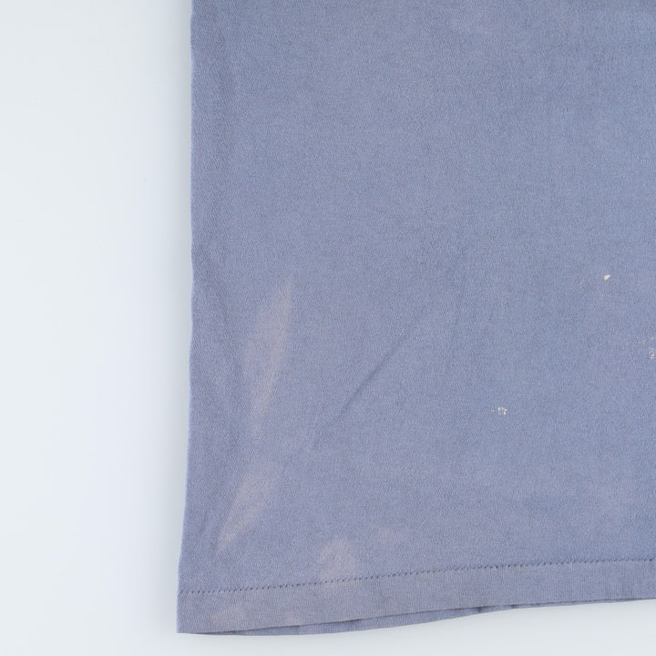 90'S SOF TEE Print T-Shirt, Made in USA, Men's XXL equivalent, Vintage cotton Blue type light blue Vintage Second Hand