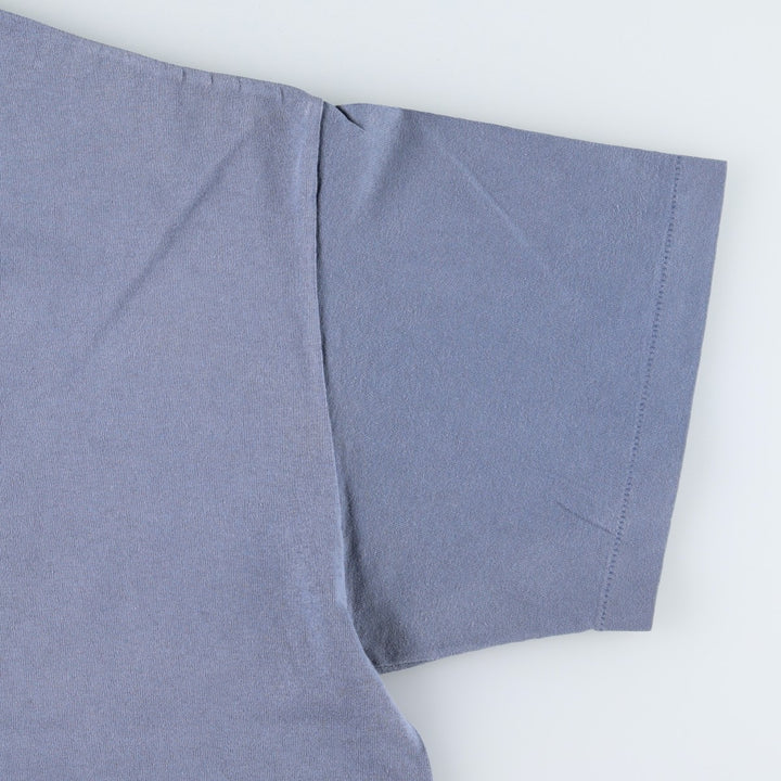 90'S SOF TEE Print T-Shirt, Made in USA, Men's XXL equivalent, Vintage cotton Blue type light blue Vintage Second Hand