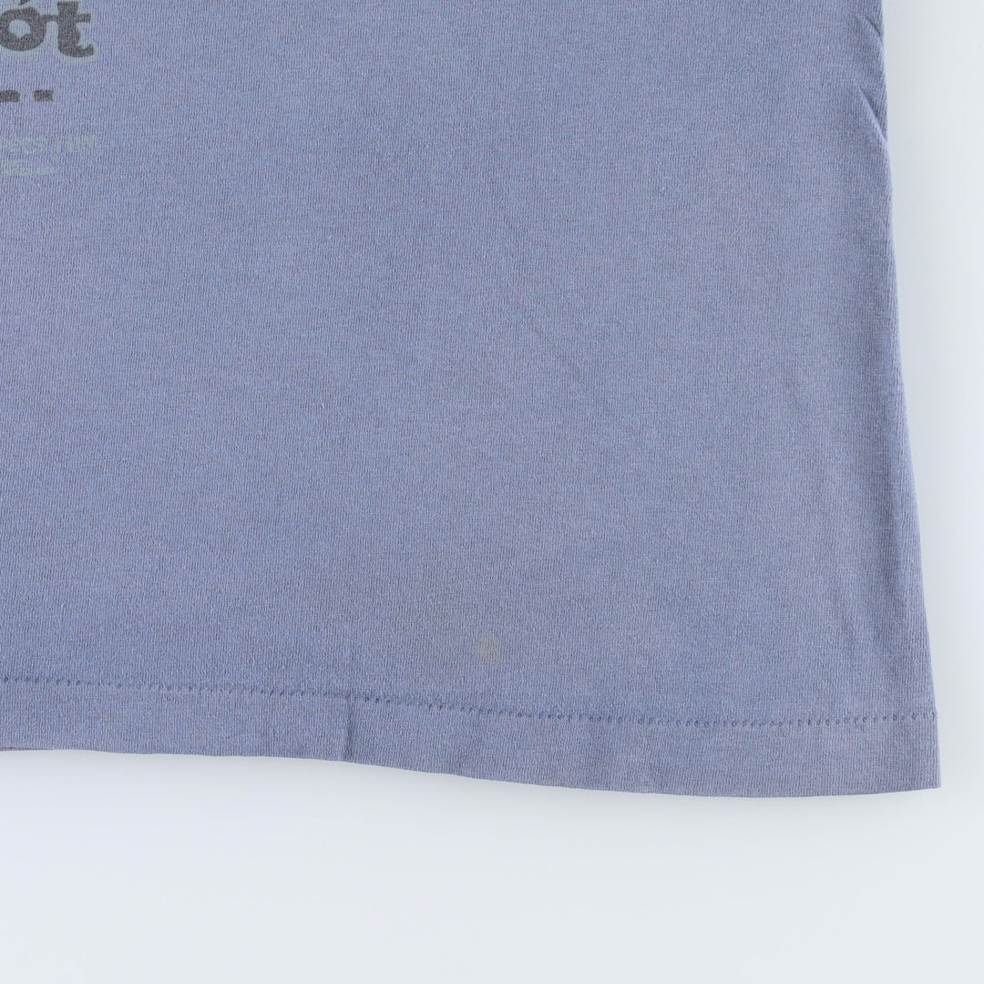 90'S SOF TEE Print T-Shirt, Made in USA, Men's XXL equivalent, Vintage cotton Blue type light blue Vintage Second Hand