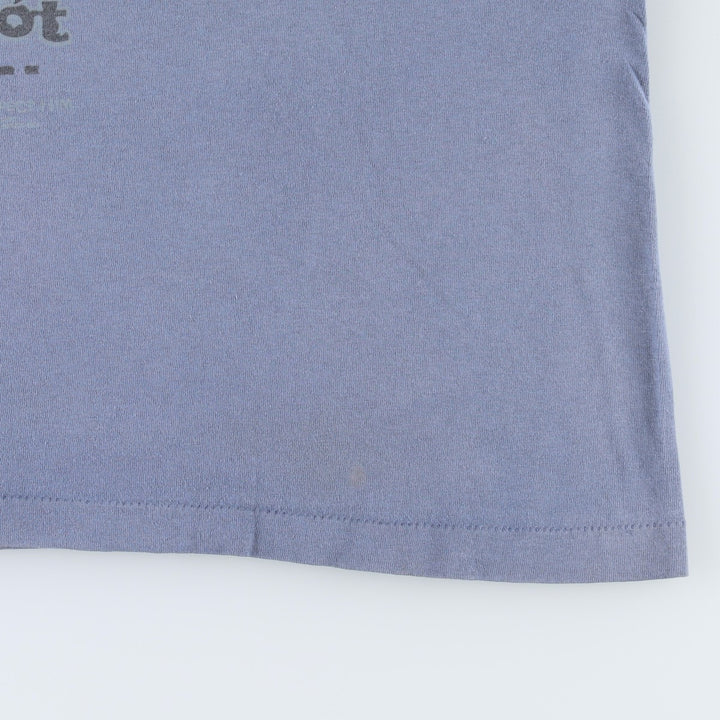 90'S SOF TEE Print T-Shirt, Made in USA, Men's XXL equivalent, Vintage cotton Blue type light blue Vintage Second Hand