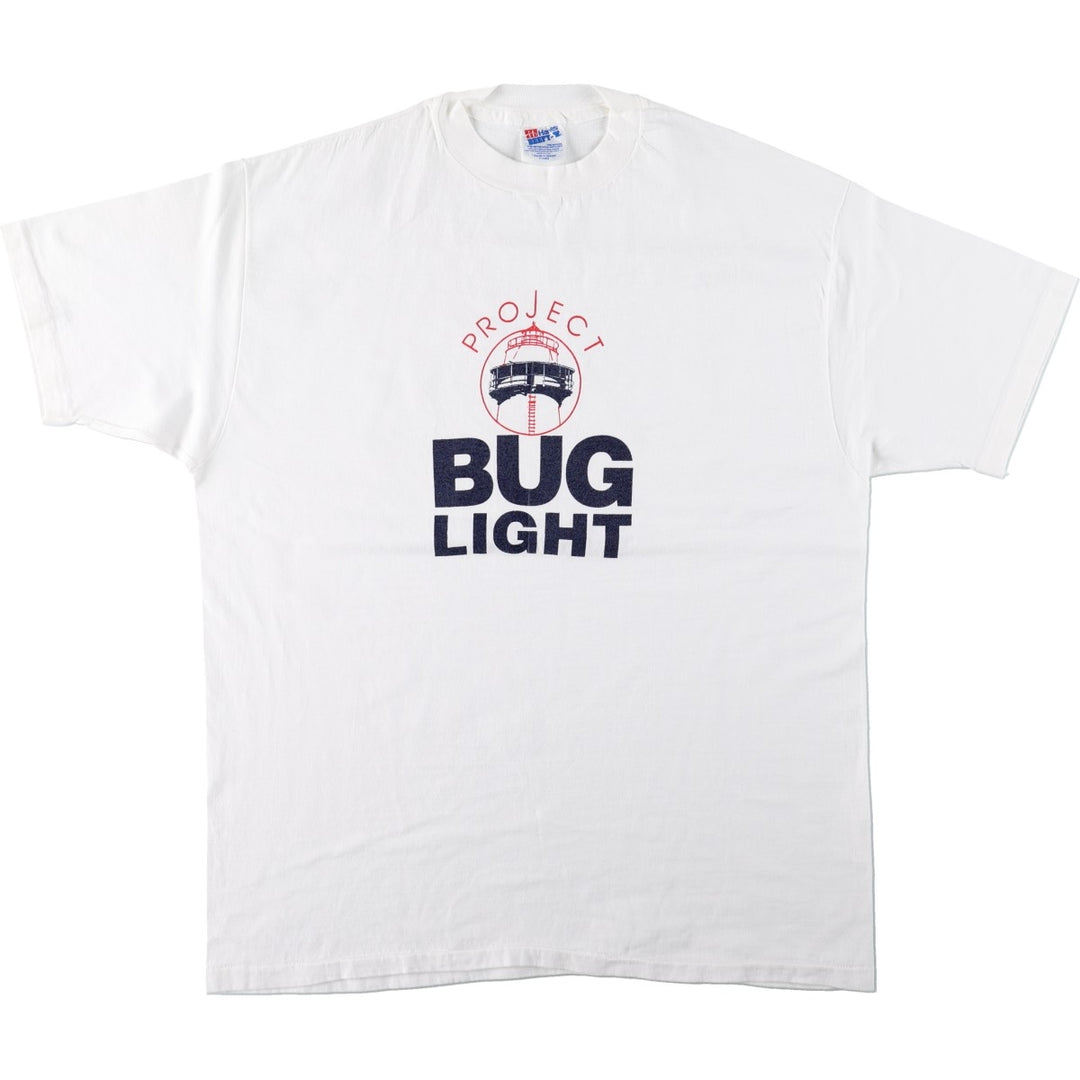 90'S Hanes BEEFY-T parody print t-shirt, made in USA, men's size XL equivalent, vintage. cotton white type Vintage Second Hand