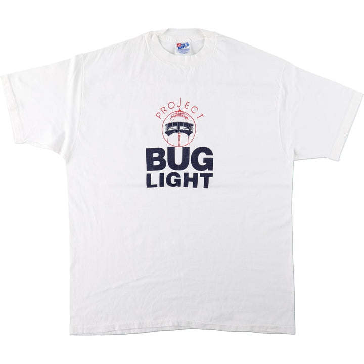 90'S Hanes BEEFY-T parody print t-shirt, made in USA, men's size XL equivalent, vintage. cotton white type Vintage Second Hand