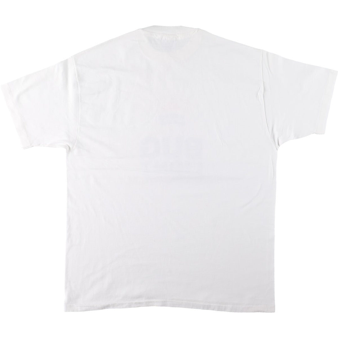 90'S Hanes BEEFY-T parody print t-shirt, made in USA, men's size XL equivalent, vintage. cotton white type Vintage Second Hand