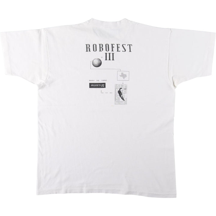 90'S Fruit of the Loom printed T-shirt, made in the USA, men's XL size, vintage cotton white type Vintage Second Hand