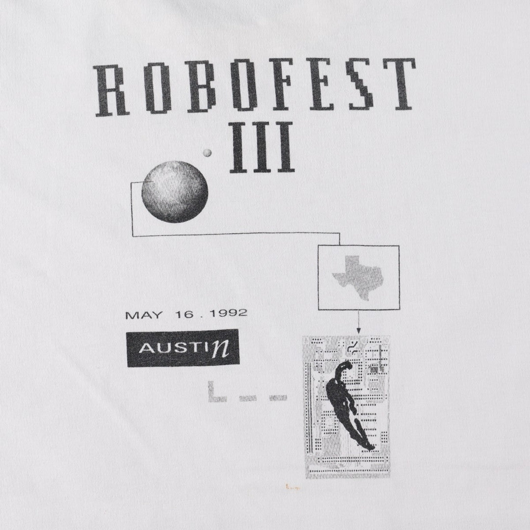 90'S Fruit of the Loom printed T-shirt, made in the USA, men's XL size, vintage cotton white type Vintage Second Hand
