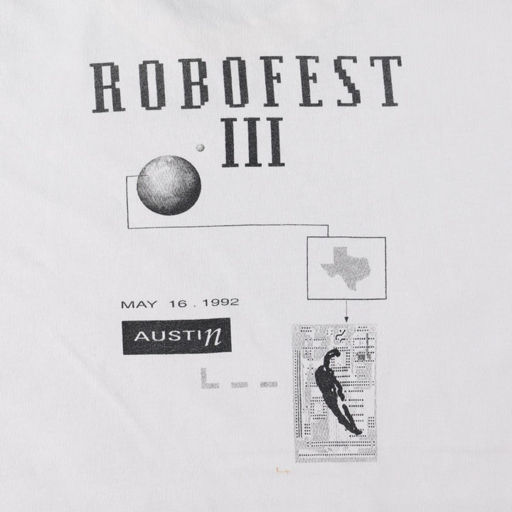 90'S Fruit of the Loom printed T-shirt, made in the USA, men's XL size, vintage cotton white type Vintage Second Hand