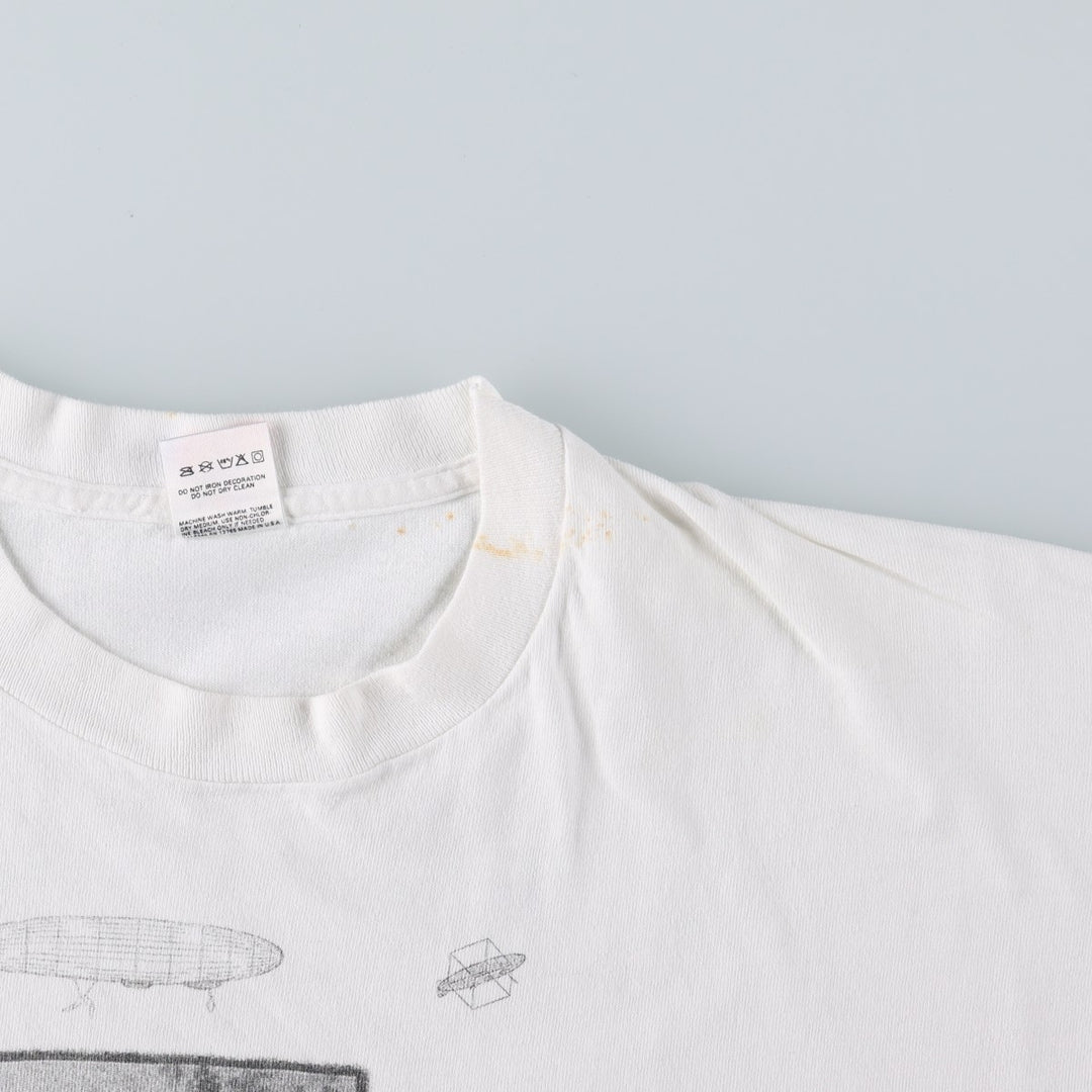 90'S Fruit of the Loom printed T-shirt, made in the USA, men's XL size, vintage cotton white type Vintage Second Hand