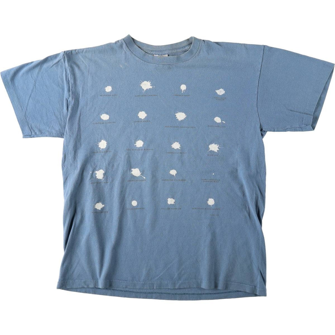 90'S ONEITA Bird Droppings Print T-Shirt, Men's Size L (approx.), Vintage cotton Blue type light blue Vintage Second Hand