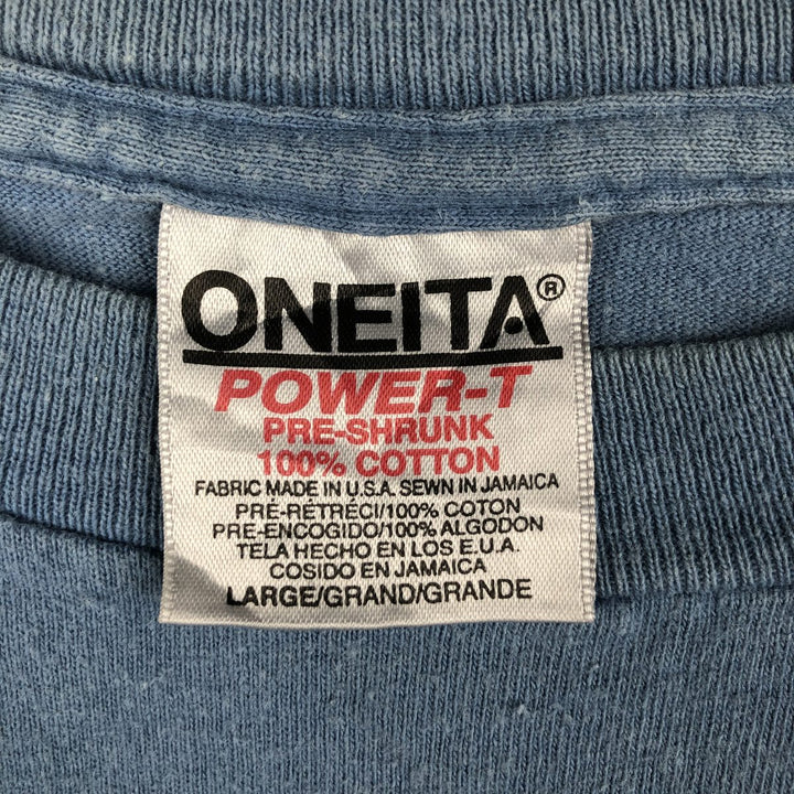 90'S ONEITA Bird Droppings Print T-Shirt, Men's Size L (approx.), Vintage cotton Blue type light blue Vintage Second Hand