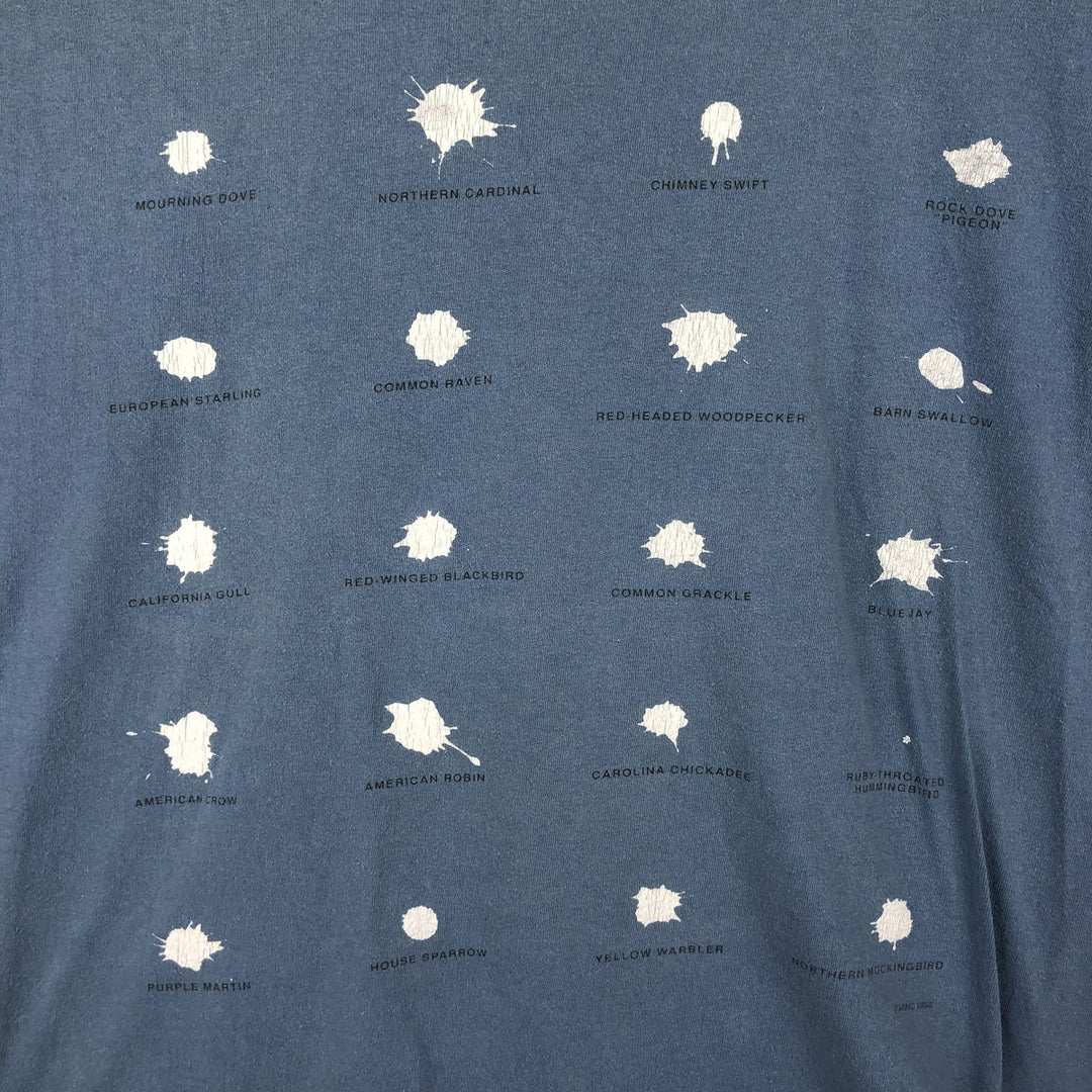 90'S ONEITA Bird Droppings Print T-Shirt, Men's Size L (approx.), Vintage cotton Blue type light blue Vintage Second Hand