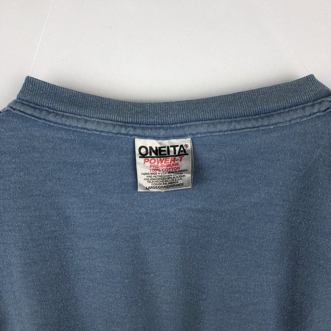 90'S ONEITA Bird Droppings Print T-Shirt, Men's Size L (approx.), Vintage cotton Blue type light blue Vintage Second Hand