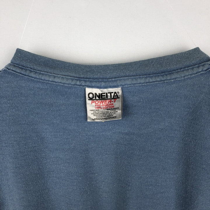 90'S ONEITA Bird Droppings Print T-Shirt, Men's Size L (approx.), Vintage cotton Blue type light blue Vintage Second Hand