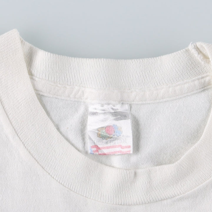 90'S Fruit of the Loom fish print t-shirt, men's size L equivalent, vintage. cotton white type Vintage Second Hand