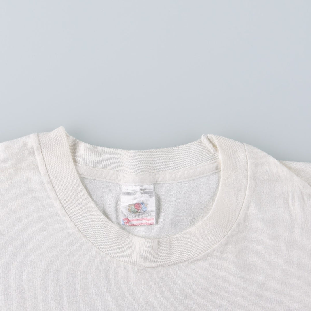 90'S Fruit of the Loom fish print t-shirt, men's size L equivalent, vintage. cotton white type Vintage Second Hand