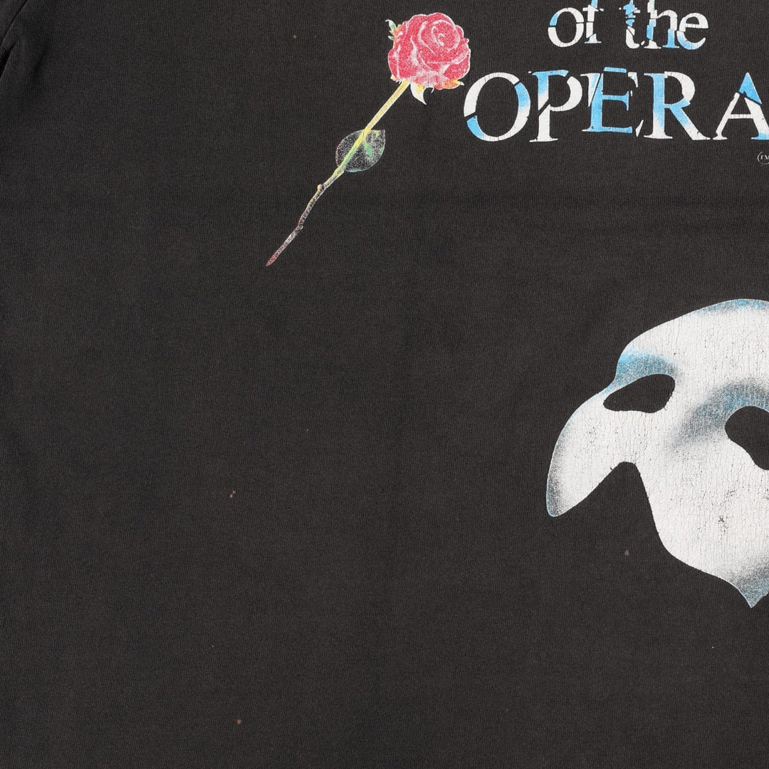 The Phantom of the Opera Print T-Shirt (Men's XL equivalent) unclear black type Vintage Second Hand