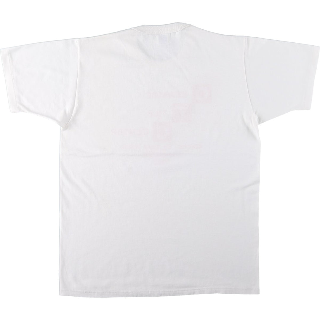 90'S Russell Advertising T-Shirt, Made in USA, Men's Size L (Equivalent), Vintage polyester white type Vintage Second Hand
