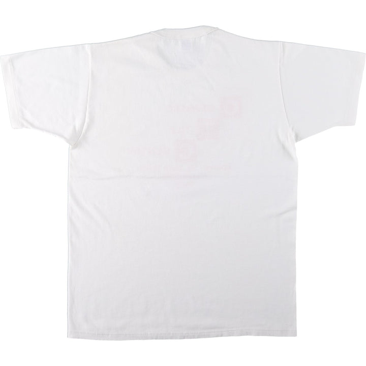 90'S Russell Advertising T-Shirt, Made in USA, Men's Size L (Equivalent), Vintage polyester white type Vintage Second Hand