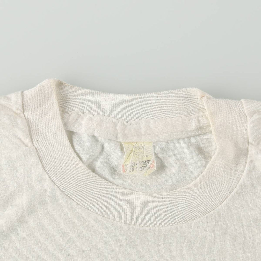 80'S Screen Stars souvenir T-shirt, men's size L equivalent, vintage. unclear white type Vintage Second Hand