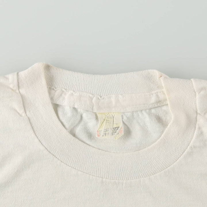 80'S Screen Stars souvenir T-shirt, men's size L equivalent, vintage. unclear white type Vintage Second Hand