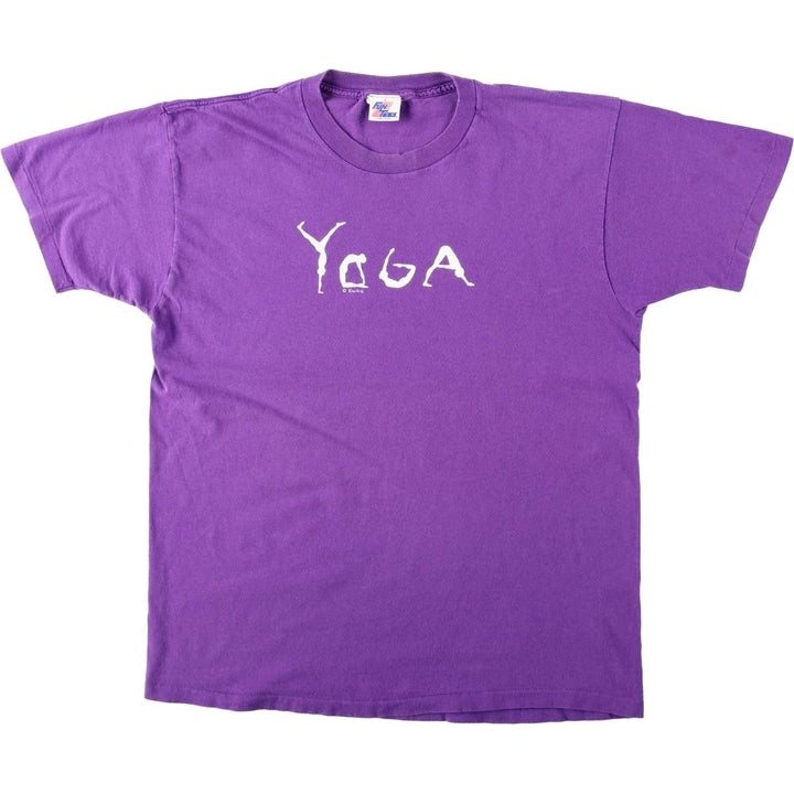 80s-90'S Fun Tees Printed T-Shirt, Made in USA, Men's Size L (Equivalent), Vintage cotton purple type Vintage Second Hand