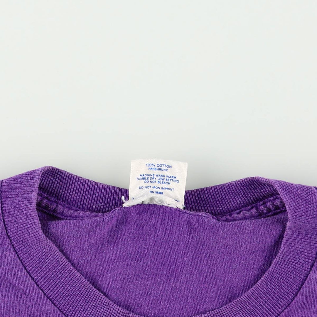 80s-90'S Fun Tees Printed T-Shirt, Made in USA, Men's Size L (Equivalent), Vintage cotton purple type Vintage Second Hand