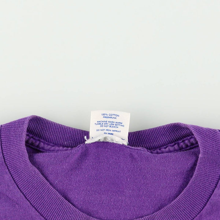80s-90'S Fun Tees Printed T-Shirt, Made in USA, Men's Size L (Equivalent), Vintage cotton purple type Vintage Second Hand