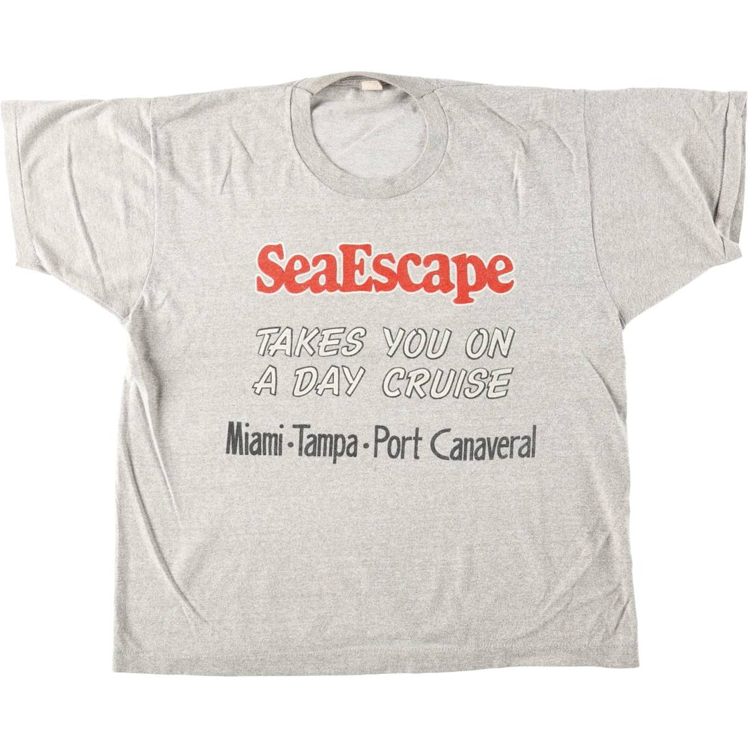 Printed T-shirt, Men's Size M (approx.), Vintage unclear gray type Vintage Second Hand