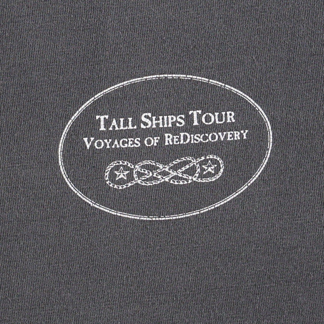 1980'S Hanes TALL SHIPS TOUR VOYAGES OF REDISCOVERY Print T-Shirt, Men's Size M (approx.), Vintage cotton Charcoal Vintage Second Hand