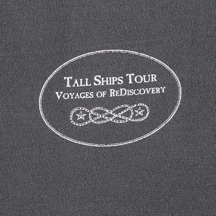 1980'S Hanes TALL SHIPS TOUR VOYAGES OF REDISCOVERY Print T-Shirt, Men's Size M (approx.), Vintage cotton Charcoal Vintage Second Hand
