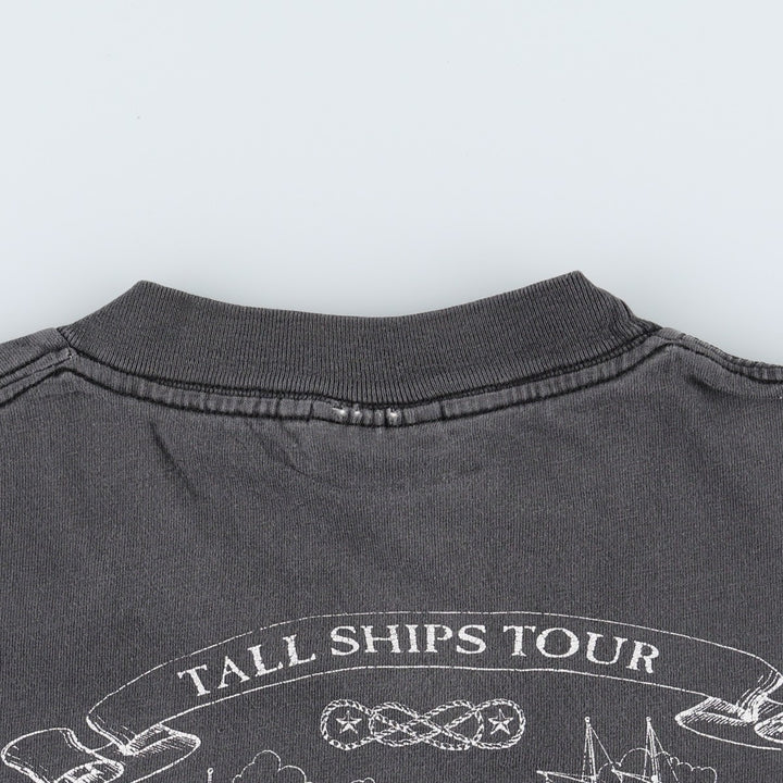 1980'S Hanes TALL SHIPS TOUR VOYAGES OF REDISCOVERY Print T-Shirt, Men's Size M (approx.), Vintage cotton Charcoal Vintage Second Hand