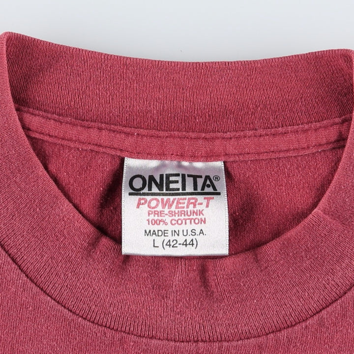 ~90'S ONEITA CROW CANYON ARCHAEOLOGICAL CENTER Print T-Shirt, Made in USA, Men's Size L (Equivalent), Vintage cotton burgundy type Vintage Second Hand