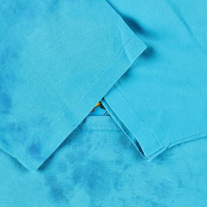 90'S Anvil Printed T-shirt, Made in USA, Men's L size, Vintage cotton Blue type light blue Vintage Second Hand