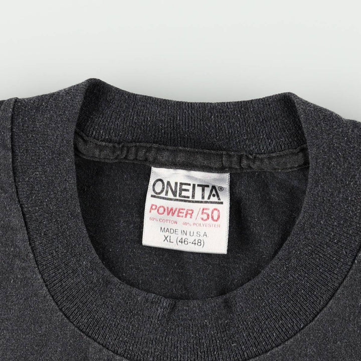 90'S ONEITA Printed T-shirt Made in USA Men's XL Vintage cotton black type Vintage Second Hand