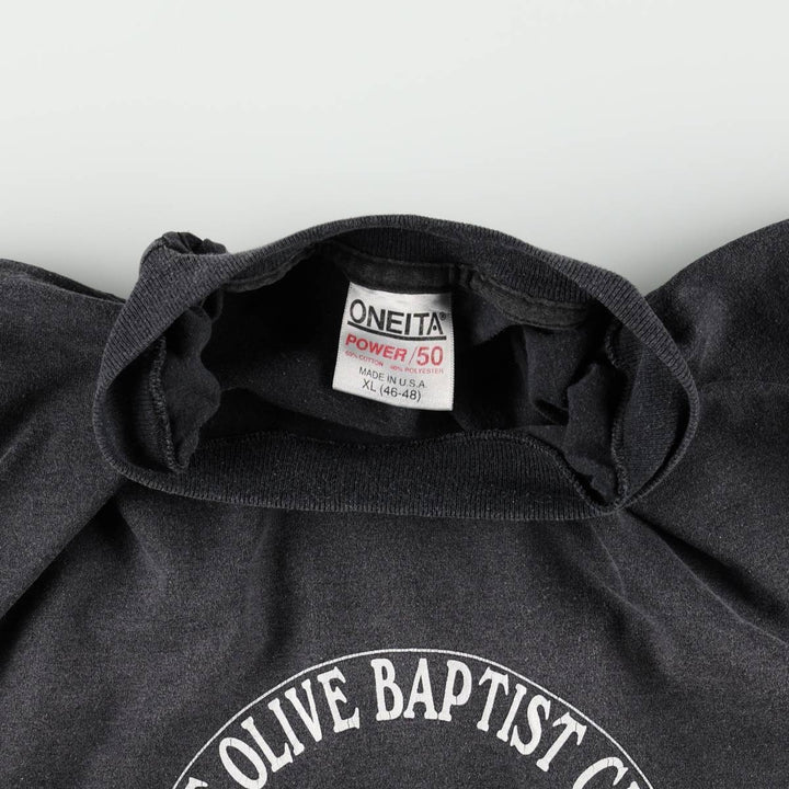 90'S ONEITA Printed T-shirt Made in USA Men's XL Vintage cotton black type Vintage Second Hand